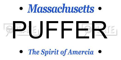 PUFFER Massachusetts License Plate