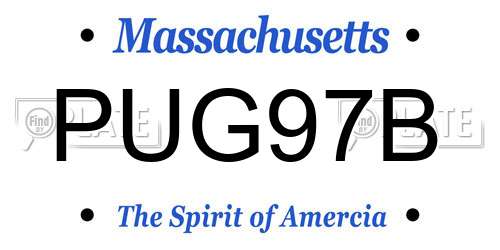 PUG97B Massachusetts License Plate