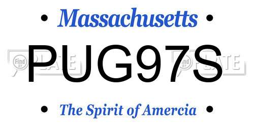 PUG97S Massachusetts License Plate