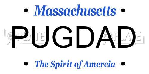 PUGDAD Massachusetts License Plate