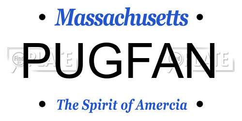 PUGFAN Massachusetts License Plate