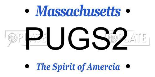 PUGS2 Massachusetts License Plate