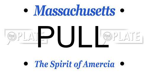 PULL Massachusetts License Plate