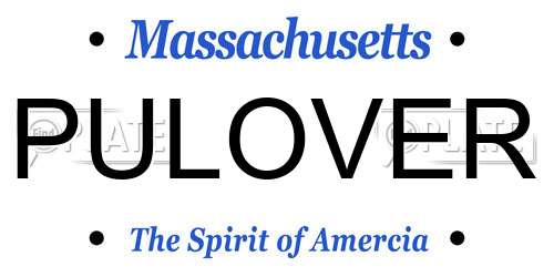PULOVER Massachusetts License Plate