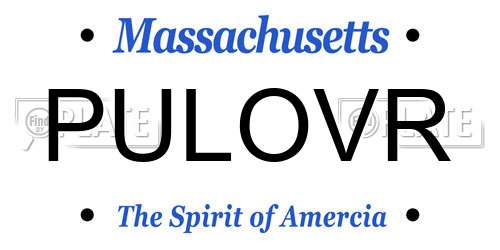 PULOVR Massachusetts License Plate