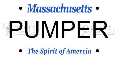 PUMPER Massachusetts License Plate