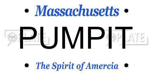PUMPIT Massachusetts License Plate