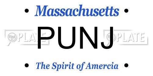 PUNJ Massachusetts License Plate