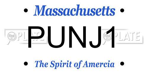 PUNJ1 Massachusetts License Plate