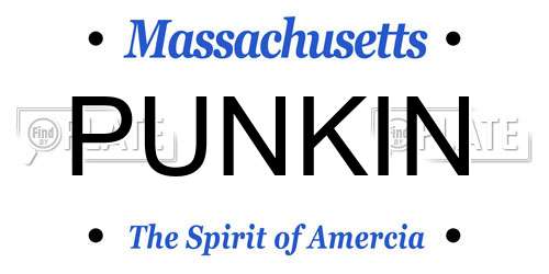 PUNKIN Massachusetts License Plate