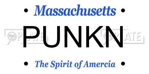 PUNKN Massachusetts License Plate