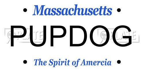 PUPDOG Massachusetts License Plate