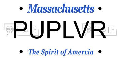 PUPLVR Massachusetts License Plate