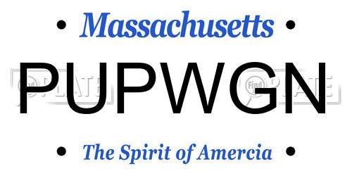 PUPWGN Massachusetts License Plate