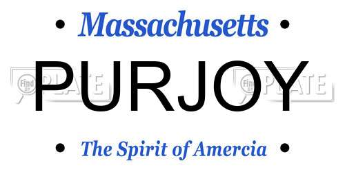 PURJOY Massachusetts License Plate