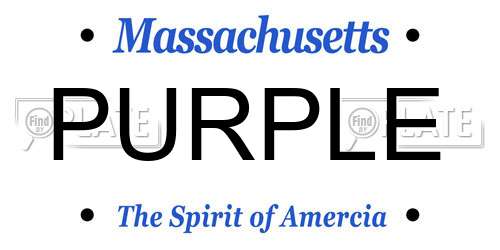 PURPLE Massachusetts License Plate
