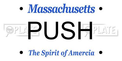 PUSH Massachusetts License Plate