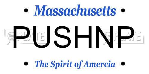 PUSHNP Massachusetts License Plate