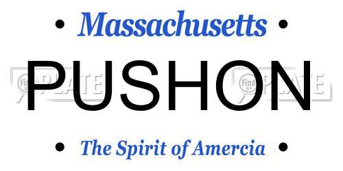 PUSHON Massachusetts License Plate