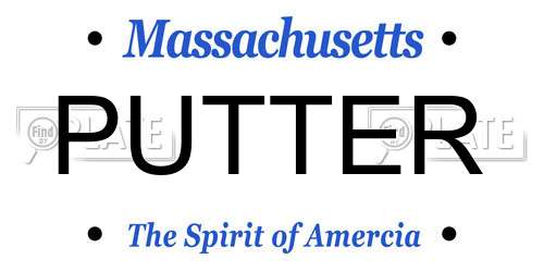 PUTTER Massachusetts License Plate