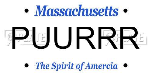 PUURRR Massachusetts License Plate