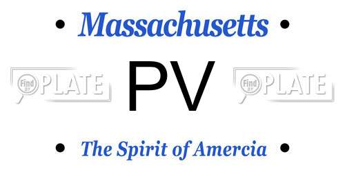 PV Massachusetts License Plate
