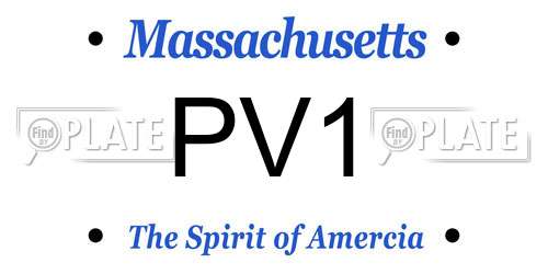 PV1 Massachusetts License Plate
