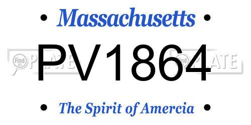PV1864 Massachusetts License Plate
