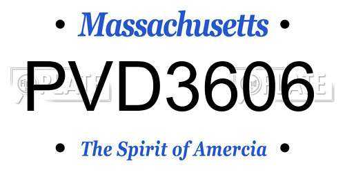 PVD3606 Massachusetts License Plate