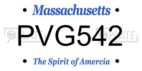 PVG542 Massachusetts License Plate