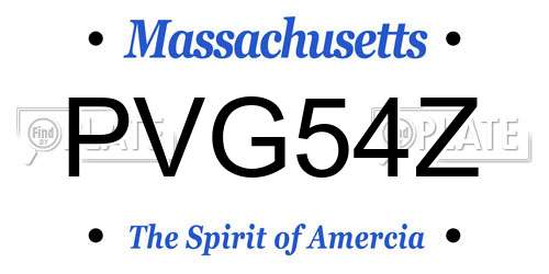 PVG54Z Massachusetts License Plate