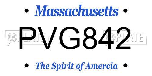 PVG842 Massachusetts License Plate
