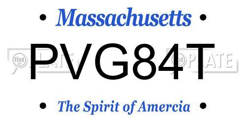 PVG84T Massachusetts License Plate