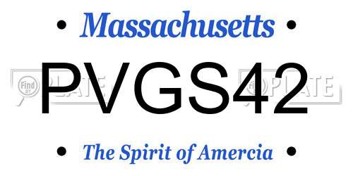 PVGS42 Massachusetts License Plate