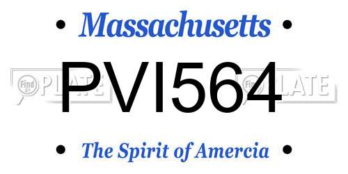 PVI564 Massachusetts License Plate