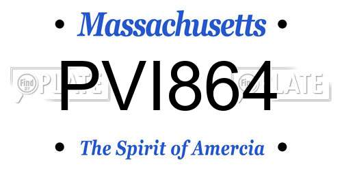 PVI864 Massachusetts License Plate