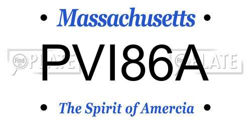 PVI86A Massachusetts License Plate
