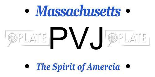 PVJ Massachusetts License Plate