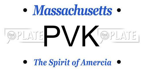 PVK Massachusetts License Plate