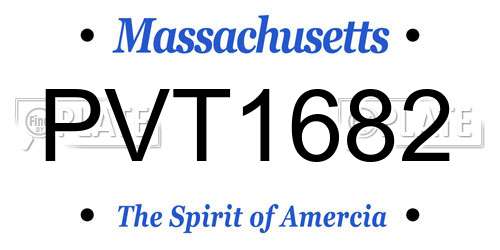 PVT1682 Massachusetts License Plate