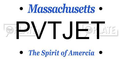 PVTJET Massachusetts License Plate