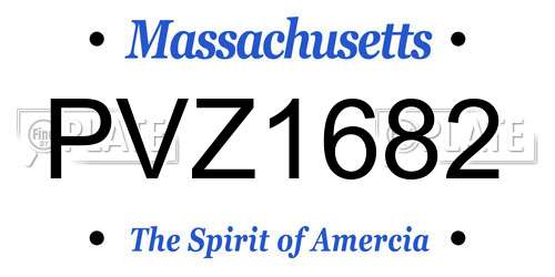 PVZ1682 Massachusetts License Plate