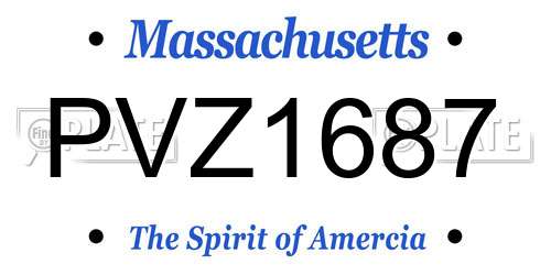 PVZ1687 Massachusetts License Plate