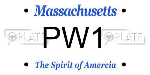 PW1 Massachusetts License Plate