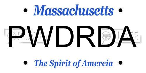 PWDRDA Massachusetts License Plate