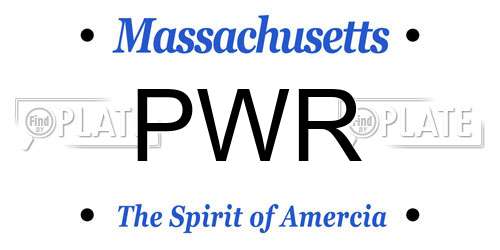 PWR Massachusetts License Plate
