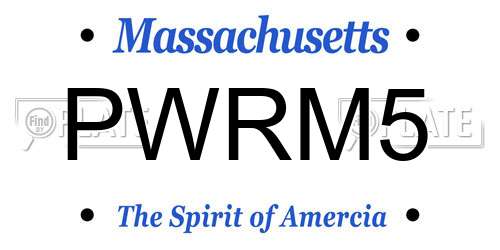 PWRM5 Massachusetts License Plate