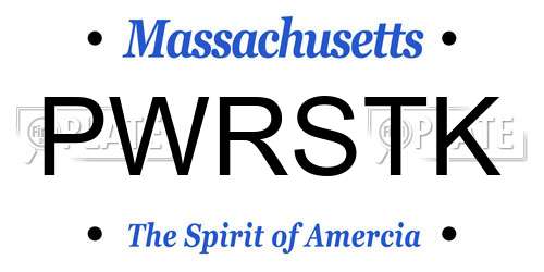 PWRSTK Massachusetts License Plate