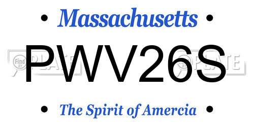 PWV26S Massachusetts License Plate