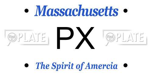 PX Massachusetts License Plate